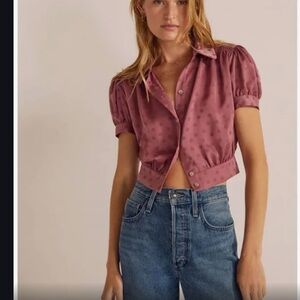Favorite Daughter Mauve Cropped Blouse